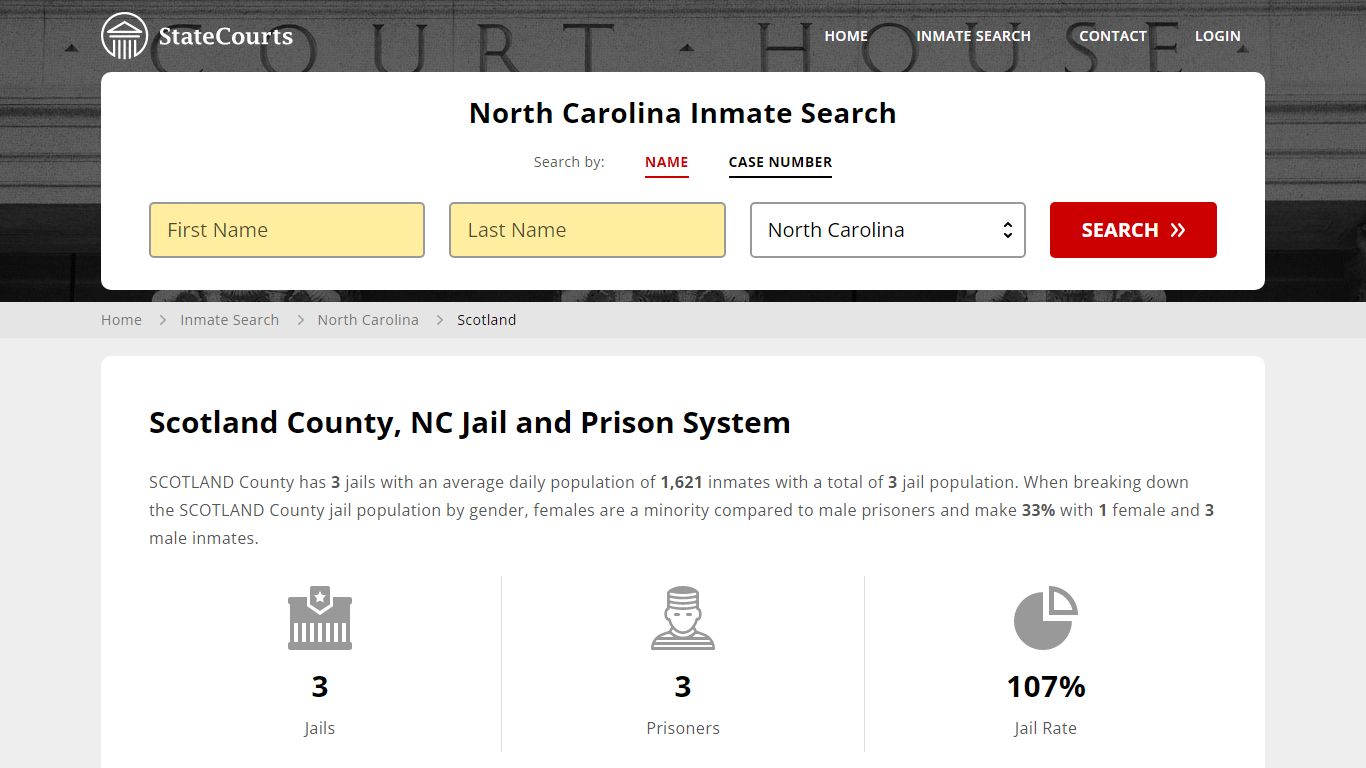 Scotland County, NC Inmate Search - StateCourts